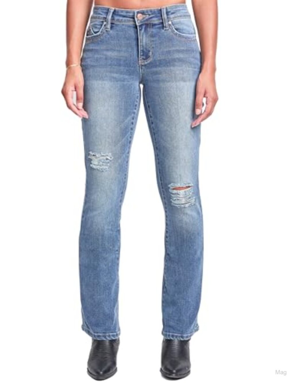 WannaBettaButt Mid Rise Bootcut Stretch Jeans